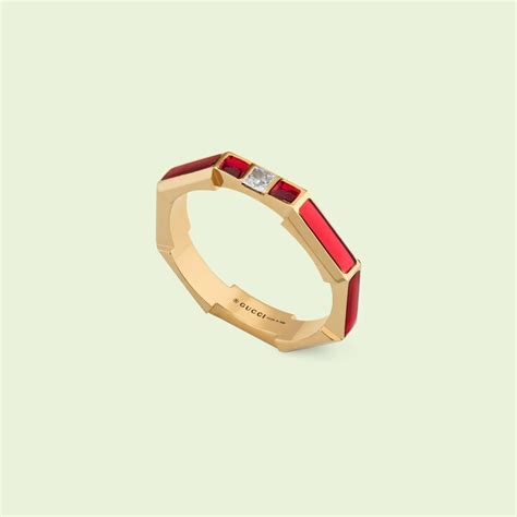 Gucci Link to Love enamel and diamond ring 